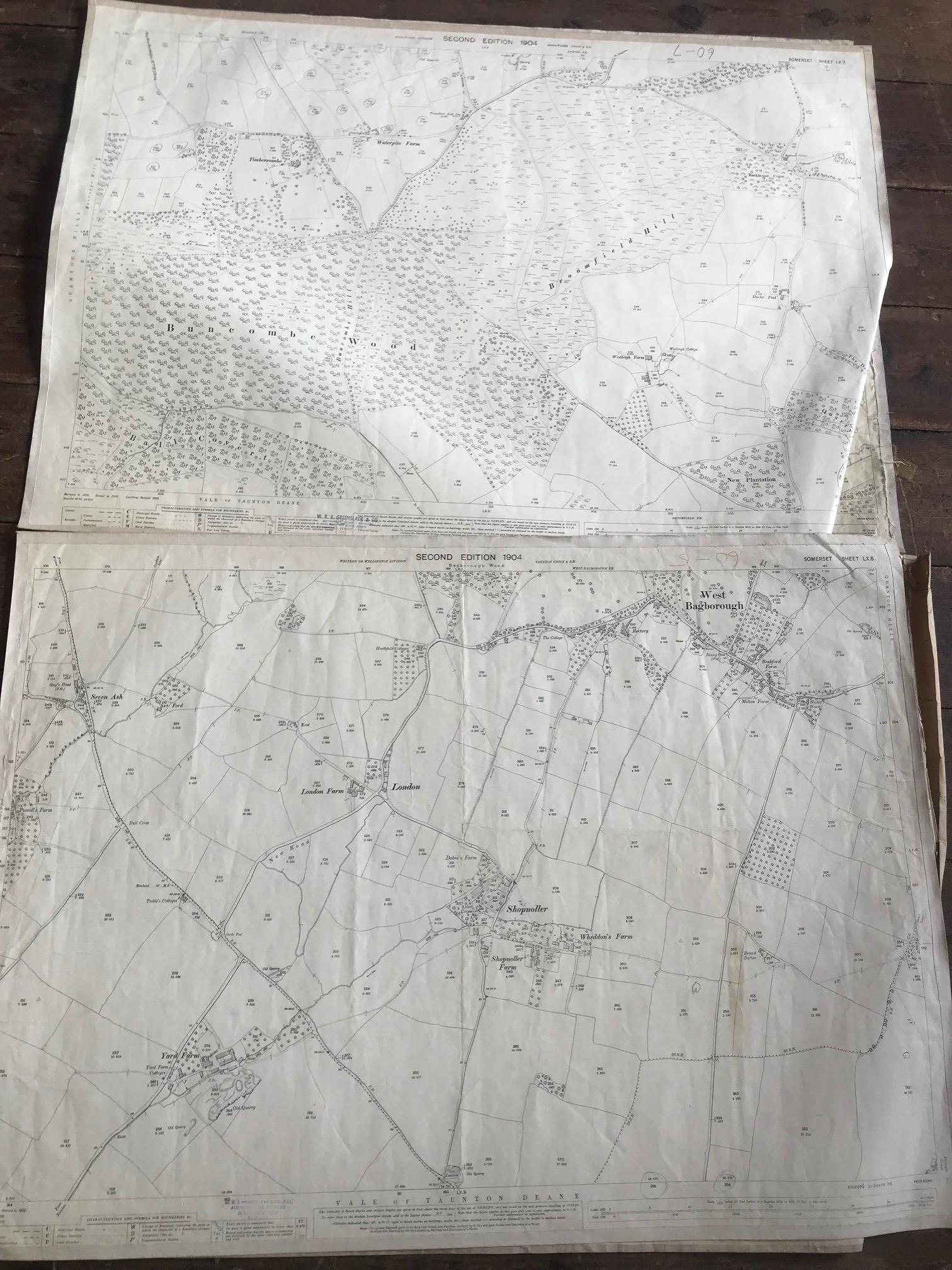 COLLECTION OF THIRTY 1:2500 ORDNANCE SURVEY MAPS covering Raddington; East Combe and Combe Florey; - Image 15 of 16