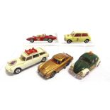 FIVE CORGI DIECAST MODEL VEHICLES circa 1960s, variable condition, most good or better (James Bond