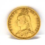 GREAT BRITAIN - VICTORIA (1837-1901), HALF-SOVEREIGN, 1892 Jubilee bust, shield reverse.