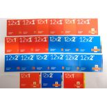 STAMPS - GREAT BRITAIN, ELEVEN 1ST CLASS BOOKLETS & TEN 2ND CLASS BOOKLETS (total face value £191.