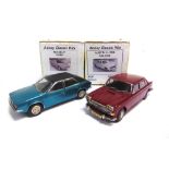 [WHITE METAL]. TWO 1/43 SCALE ABBEY CLASSICS MODEL CARS comprising a No.AC07, Austin 3 Litre Saloon,