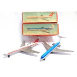 TWO EAST GERMAN TINPLATE MODEL AIR LINERS one 'KLM' and one 'Intercontinental', each with a