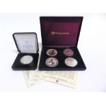 A MISCELLANEOUS SILVER COLLECTION comprising a Great Britain Britannia two pounds, 1998; Canada