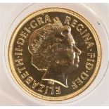 GREAT BRITAIN - ELIZABETH II (1952-), SOVEREIGN, 2002 shield back.