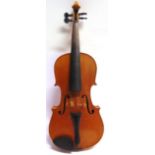 A VIOLIN with a 36cm two-piece back, spuriously labelled 'Antonius Stradivarius Cremon... / Faciebat