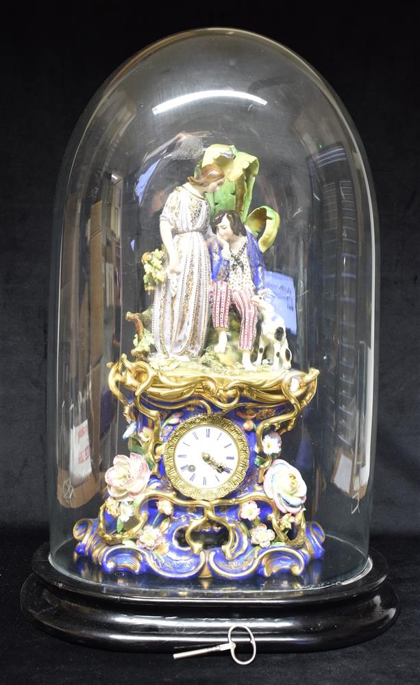 A 19TH CENTURY FRENCH MANTLE CLOCK BY STIFFEL & CARTIER the 8 day movement striking on a bell,
