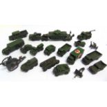 ASSORTED DIECAST MODEL MILITARY VEHICLES circa 1950s-60s, by Dinky, Matchbox, and Britains, variable