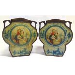 ADVERTISING - A PAIR OF JOHN BUCHANAN (GLASGOW) CONFECTIONERY TINS IN THE FORM OF LIDDED VASES