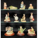ELEVEN BORDER FINE ARTS BEATRIX POTTER FIGURES: BP21 'Miss Moppet and the Mouse'; BP22 'Timmie