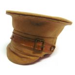 MILITARIA - 'THE KHAKI STUD BOX' in the form of a field service peaked cap, 6cm high, containing