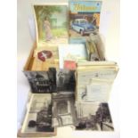 ASSORTED EPHEMERA & PHOTOGRAPHS comprising leaflets, brochures, magazines, book marks, sporting