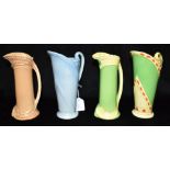 FOUR BURLEIGH WARE 'CITY' JUGS 21cm high