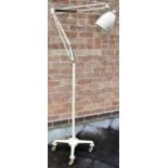 A HERBERT TERRY ANGLEPOISE TROLLEY BASE FLOOR LAMP model 1209, cream colourway