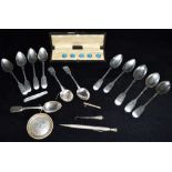 A COLLECTION OF TWELVE VICTORIAN SILVER TEA SPOONS To include six Exeter 1851 (?) weight approx. 235