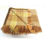 A WELSH (CARMARTHEN) WOOL BLANKET the traditional chevron design in salmon pink, brown, cream and