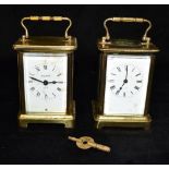 A BRASS CASED CARRIAGE CLOCK