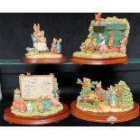 FOUR LARGE BORDER FINE ARTS BEATRIX POTTER TABLEAUX: A0460 'The Tale of Ginger and Pickles' numbered
