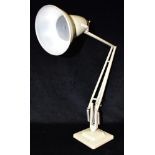 A HERBERT TERRY ANGLEPOISE LAMP model 1227, on square stepped base, cream colourway