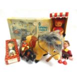 ASSORTED TOYS comprising two Thelwell ponies, one with rider; a Hummelwerk plastic doll, boxed;