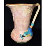 A BURLEIGH WARE JUG decorated with a kingfisher, 26cm high
