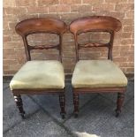 PAIR OF MAHOGANY DINING CHAIRS H 88cm