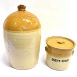 A FOUR GALLON STONEWARE FLAGON BY PRICE OF BRISTOL impressed 'KEMBALL & POWELL Importers of Wines