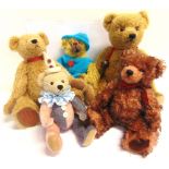 FIVE ASSORTED HERMANN COLLECTOR'S TEDDY BEARS including a Sonneberg Museum's Bear European