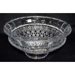 A LARGE BOXED BOHEMIAN LEAD CRYSYAL BOWL 36cm diameter Condition Report : good condition, looks to