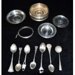 A COLLECTION OF SILVER AND CONTINENTAL SILVER And white metal items comprising of a silver coated