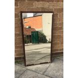 MAHOGANY RECTANGULAR WALL MIRROR H 54cm x W 93cm