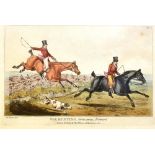 AFTER HENRY ALKEN A set of six hand coloured fox hunting engravings: 'Going to Cover', 'Breaking