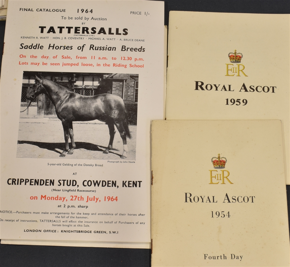 A COLLECTION OF EQUINE EPHEMERA including breeder's catalogues and horse-racing programmes. - Image 2 of 2