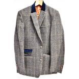 THREE GENTS TWEED JACKETS size 42R, two with velvet collars