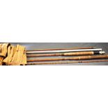 A HARDY PALAKONA TOURNAMENT THREE-PIECE SPLIT-CANE ROD approximately 9ft 2 1/2in. (280.5cm) long,