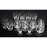 A COLLECTION OF ROWLAND WARD 'SAFARI' GLASSWARE comprising six brandy balloons 12.5cm high, eight