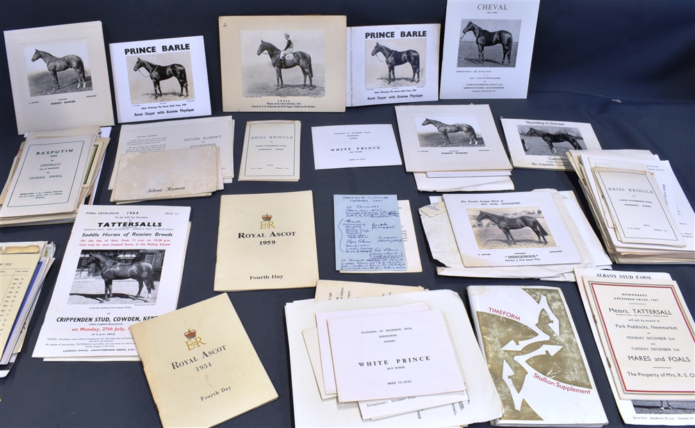 A COLLECTION OF EQUINE EPHEMERA including breeder's catalogues and horse-racing programmes.