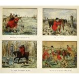 AFTER JOHN LEECH twelve humorous colour hunt prints, each fitted in pen on the mount, in three