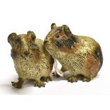 AN AUSTRIAN COLD PAINTED BRONZE GROUP of two guinea pigs, stamped 'GESCHUTZT', approx 9cm long