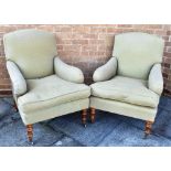 PAIR OF UPHOLSTERED ARMCHAIRS H 94cm