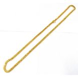 AN ARABIAN GOLD FANCY LINK NECKLACE with shepherd hook clasp, stamped 22KT, complete with box,