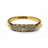 A VINTAGE 18CT GOLD PLATINUM DRESS RING the ring marked 18ct plat, ring size M ½, weight 2.4grams