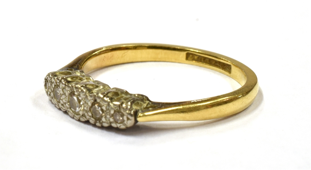 A VINTAGE 18CT GOLD PLATINUM DRESS RING the ring marked 18ct plat, ring size M ½, weight 2.4grams - Image 3 of 3