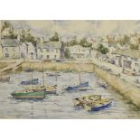 CECIL MILLER (20TH CENTURY) Cornish harbour scene Watercolour Signed lower right 37.5cm x 52.5cm;