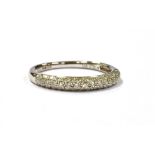 A 9CT WHITE GOLD DIAMOND HALF ETERNITY RING the shank marked 375, DIA 0.33, ring size L-L ½ weight