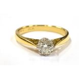 AN 18CT GOLD 0.4 CARAT ROUND CUT DIAMOND SOLITAIRE RING the shank marked GA 750 0.4, ring size m,