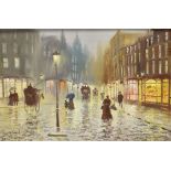 JOHN BAMPFIELD (b. 1947) Victorian Street Scene Oil on canvas Signed lower left 50cm x 75cm