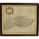 [MAP]. SUSSEX Morden, Robert (English, c.1650-1703), 'Sussex', engraved county map, hand-coloured in
