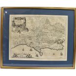 [MAP]. DORSET Jansson, Jan (Dutch, 1588-1664), 'Comitatus Dorcestria vulgo Anglice Dorset Shire',