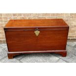 A CAMPHORWOOD TRUNK having a brass escuthcheon, H 72cm x W 121cm x D 49cm