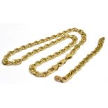 A 9CT GOLD FIGARO CHAIN WITH SPARE LINKS chain length approx. 43cm, chain weight 39.6grams to